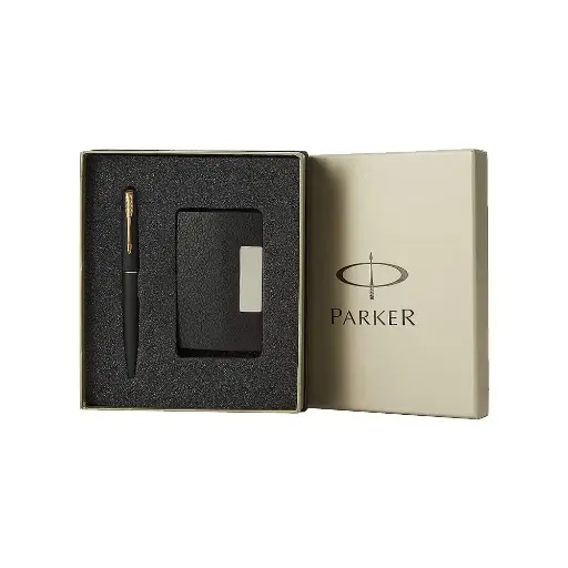 Parker Frontier Matte GT Fountain Pen With Card Holder (Black)